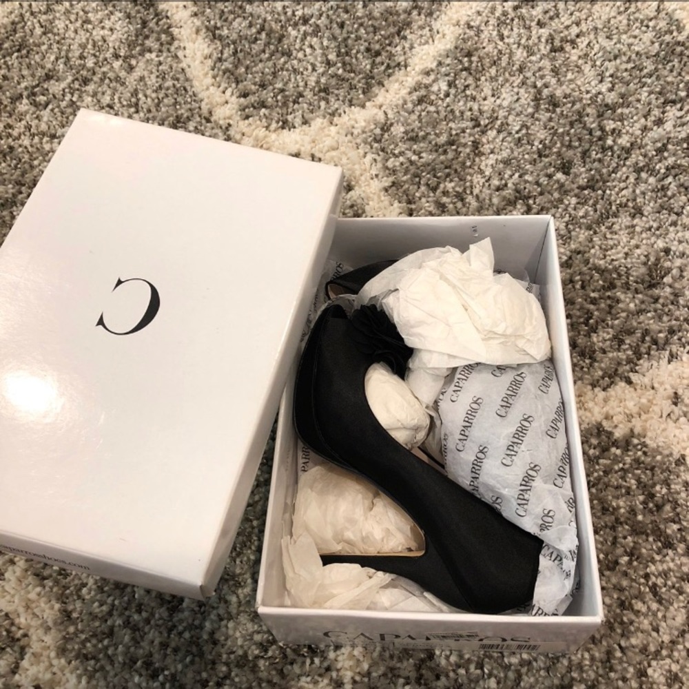 Caparros Black Satin Heels